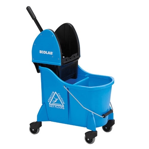 Seau à vadrouille à deux cavités Ecolab, bleu